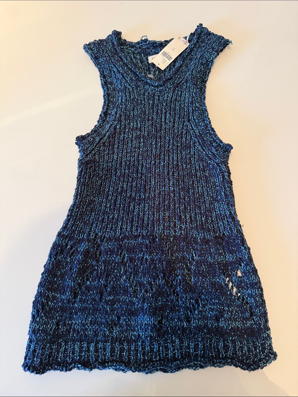 Pilcro Girls Blue Marled Knit Tank Dress